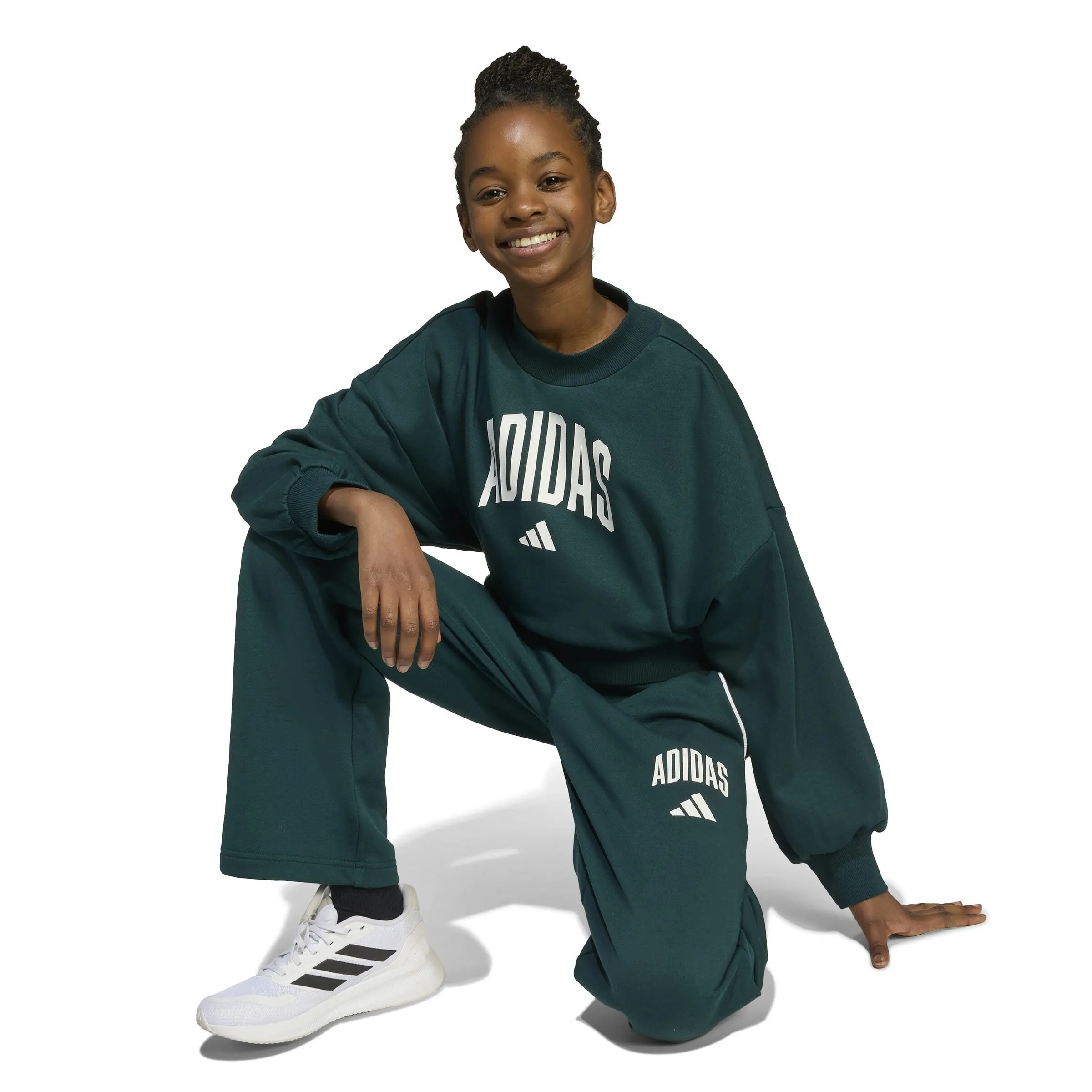 adidas Future Icons bauchfreies Mädchen Sweatshirt blau