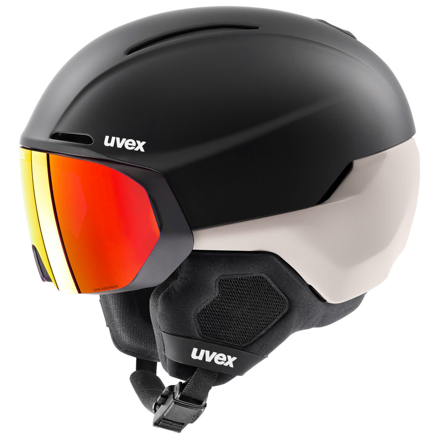 Uvex horizon CV MAG Unisex Skihelm Snowboardhelm Visierhelm warm grey-black matt