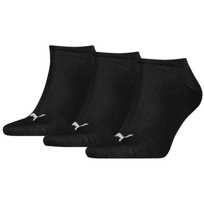 PUMA UNISEX SNEAKER PLAIN 3 Paar Socken schwarz NEU