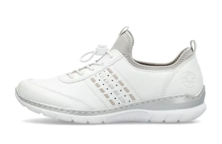Rieker Damen Halbschuhe Slipper Sneaker weiß