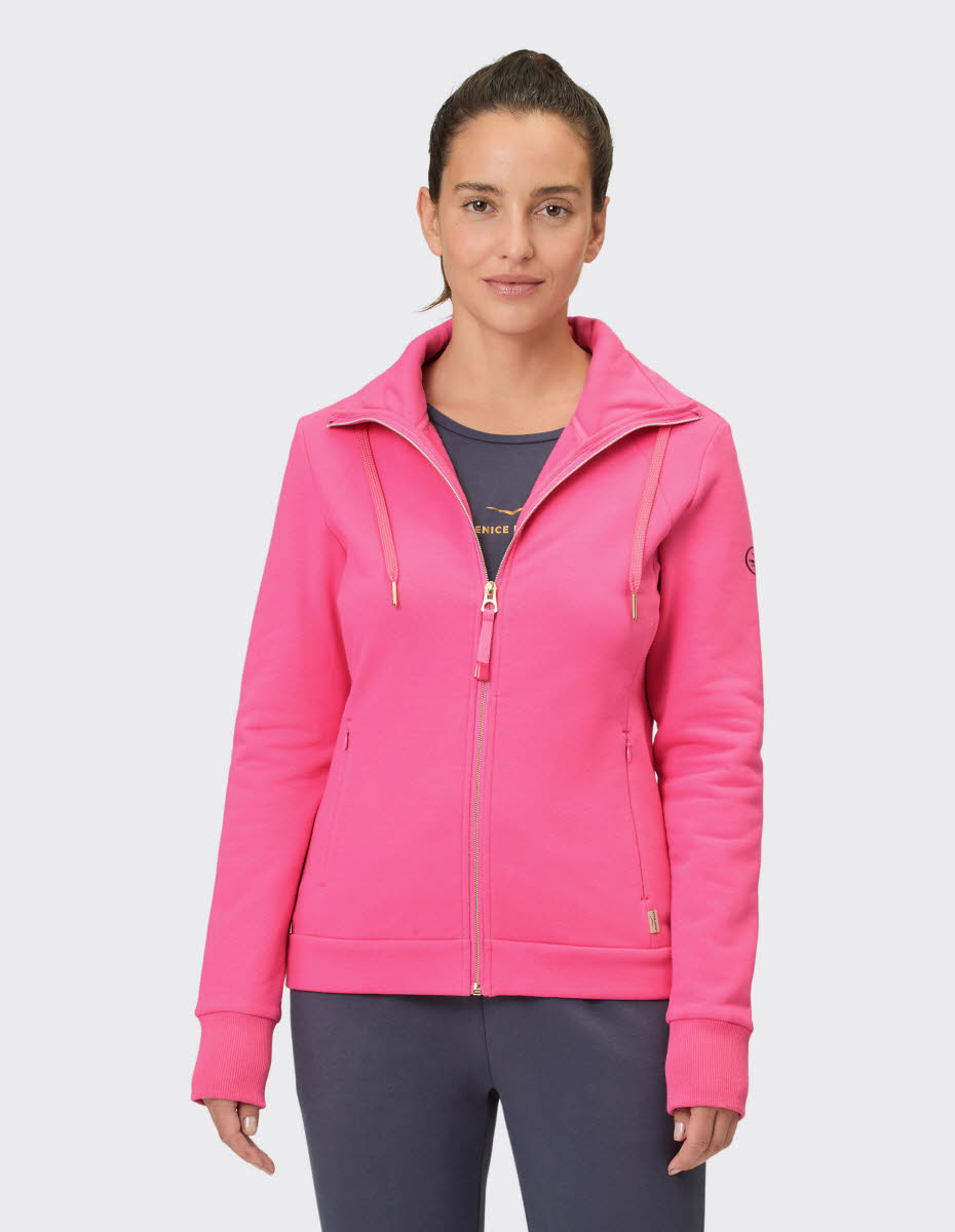 Venice Beach CARON Damen Sweatjacke Zip-Jacke pink