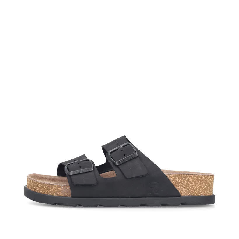 Rieker Damen Sandalen Hausschuhe Pantoletten schwarz