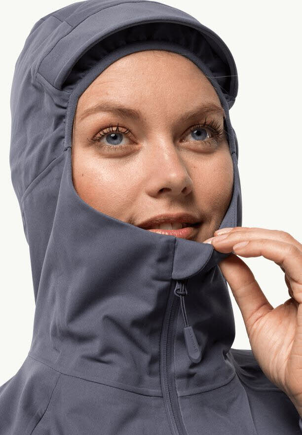 Jack Wolfskin Emeberberg 3L Damen Regenjacke Wanderjacke grau