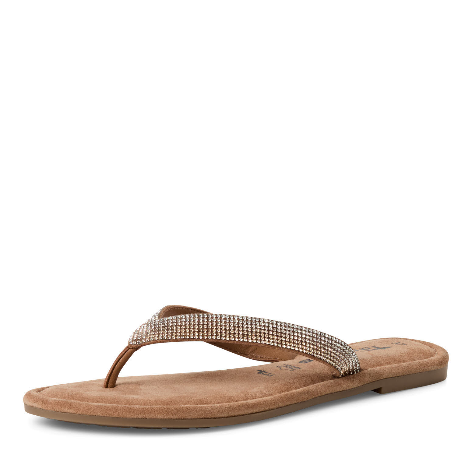 Tamaris Flip Flop Glitzerriemen Damen braun