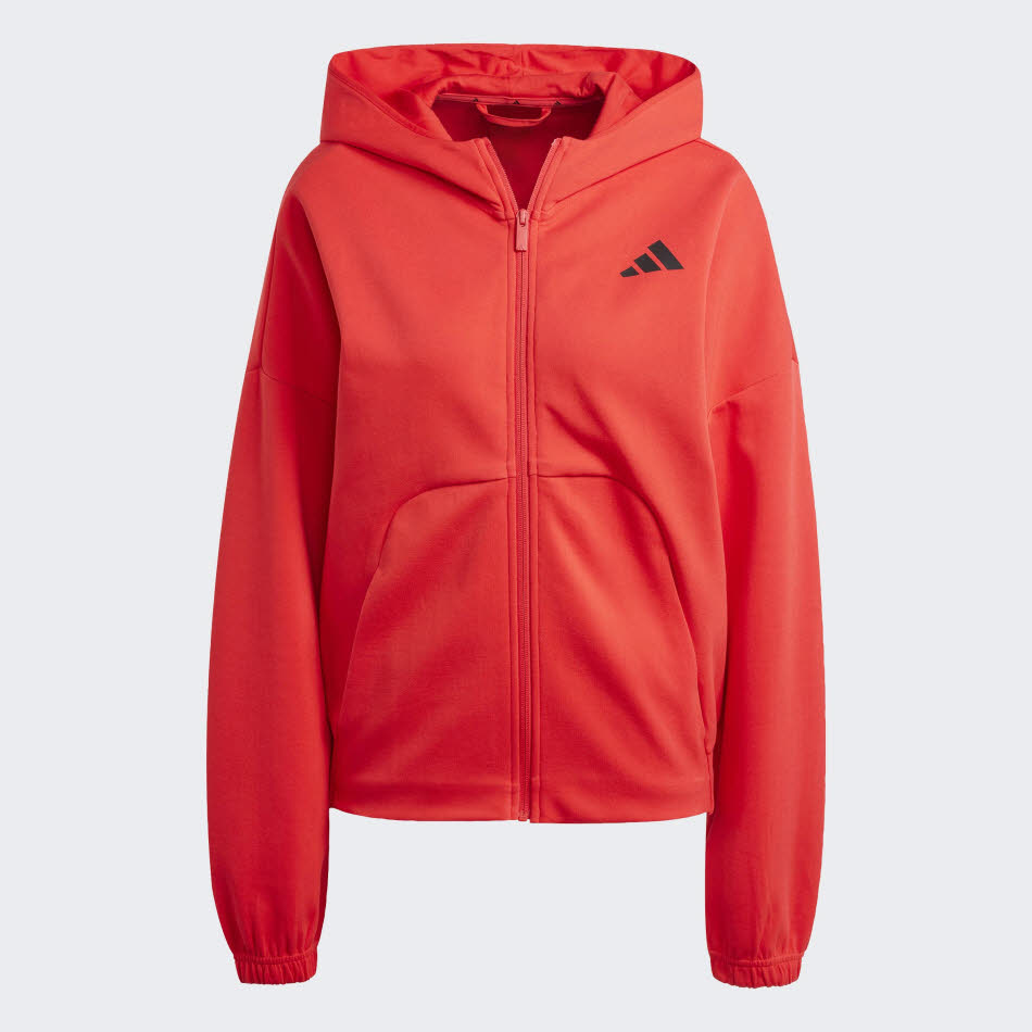 adidas Future Icons Small Logo Full-Zip Kapuzenjacke Damen Modejacke rot