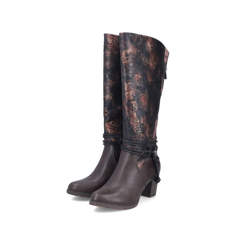 Rieker Damen Stiefel Hochschaftstiefel bisam/schwarz/antique