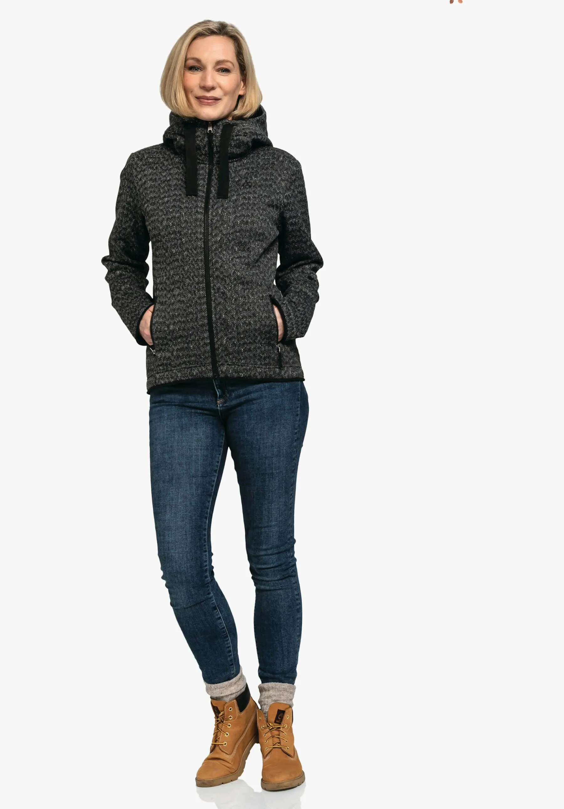 Schöffel Aurora L Damen Fleecejacke Kapuzenjacke schwarz