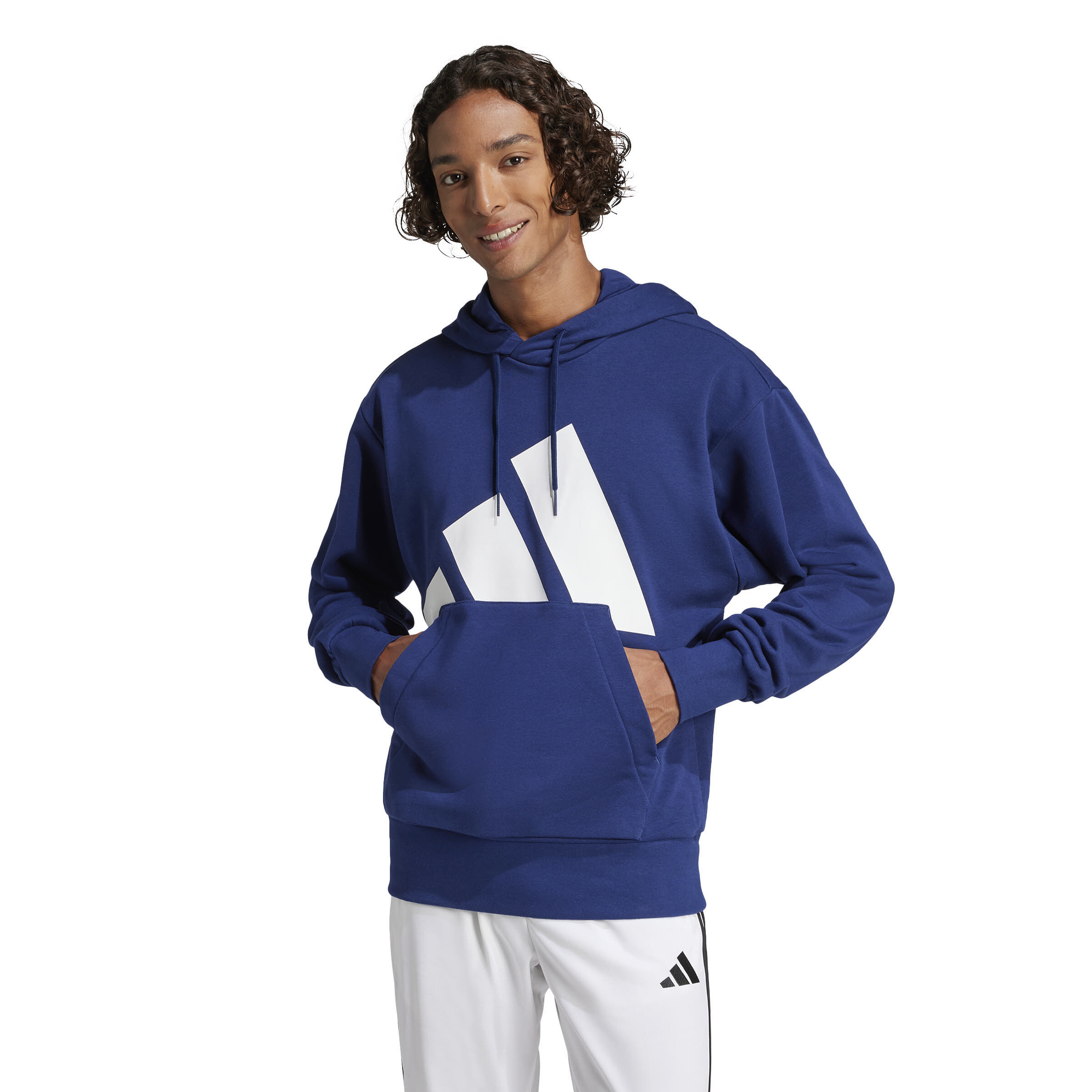 adidas Essentials Big Logo French Terry Hoodie Kapuzenpullover Herren dunkelblau