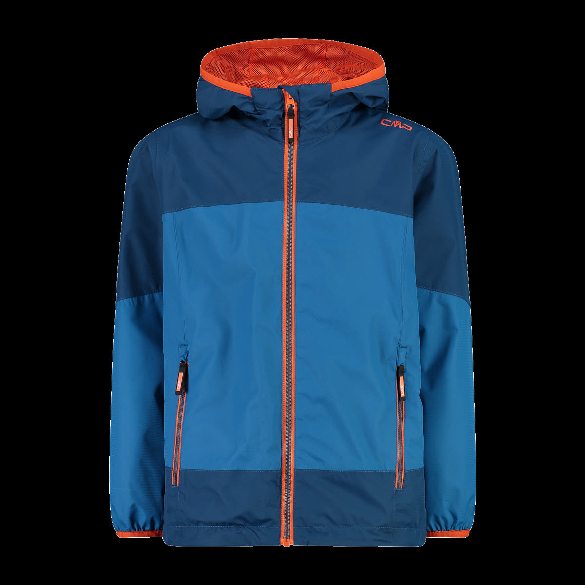 CMP Kinder Jungen Kapuzenjacke Regenjacke blau orange