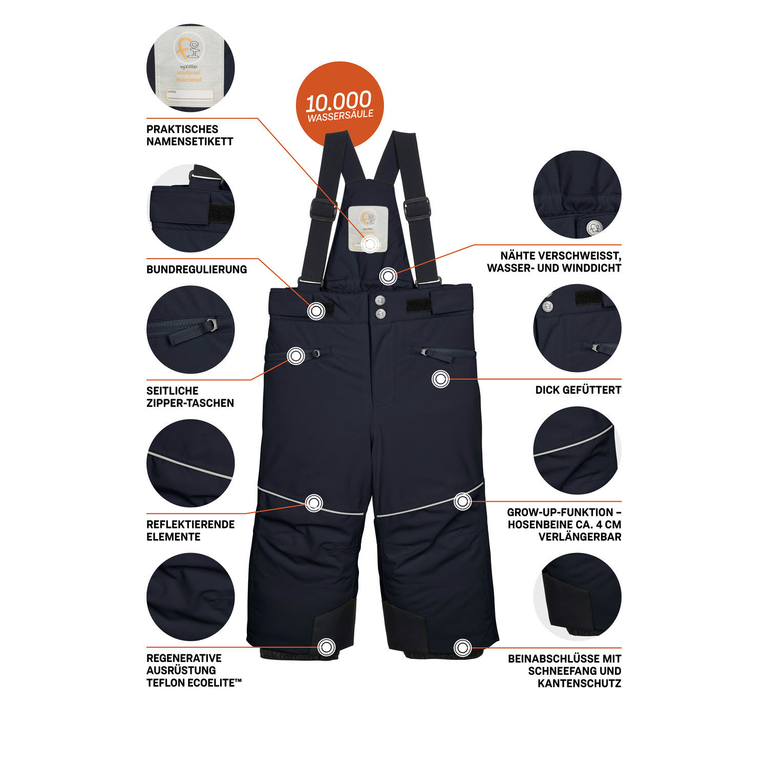 Killtec FISW 28 MNS SKI PNTS Kinder Skihose Schneehose dunkelnavy