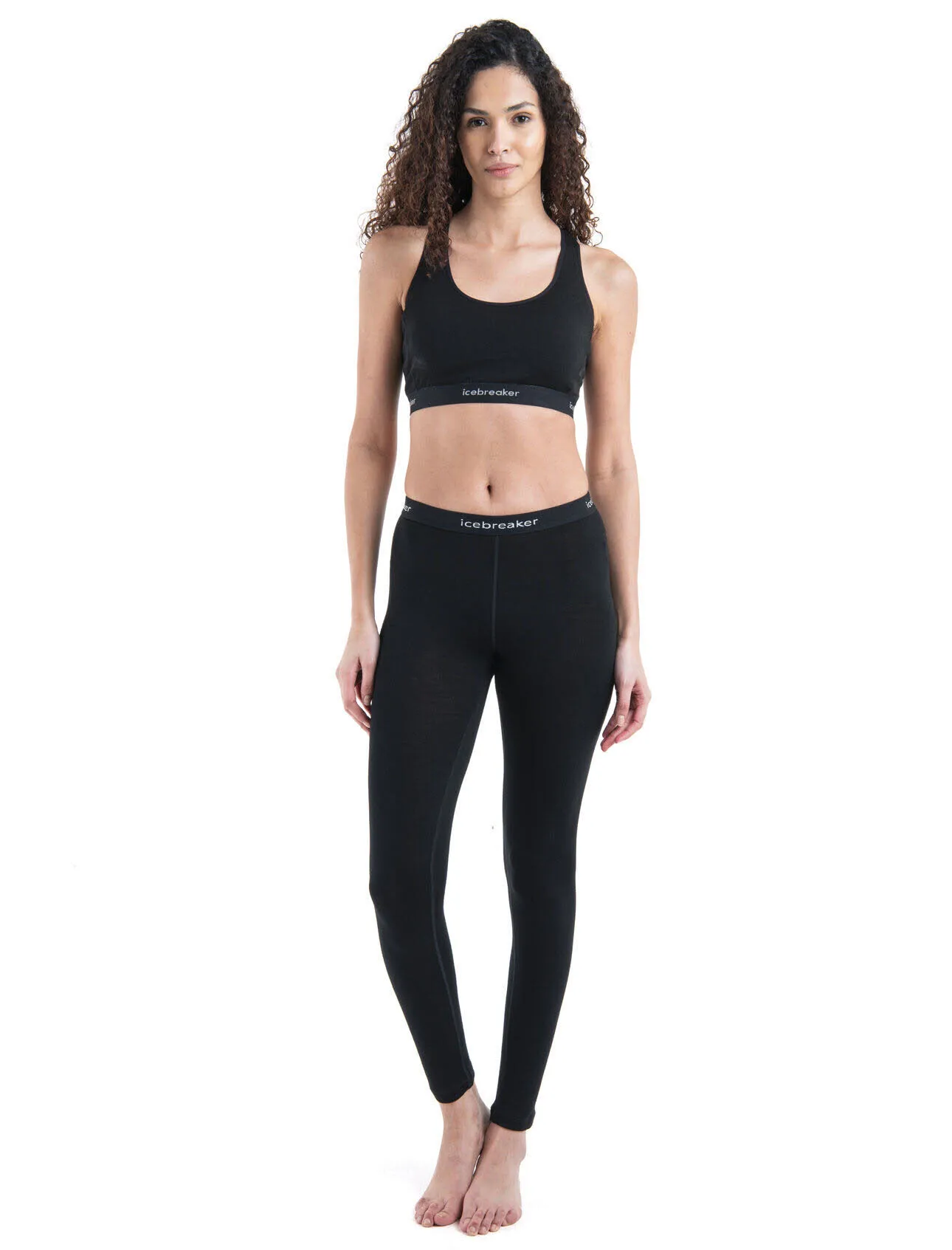 Icebreaker 125 ZoneKnit Merino Blend Damen Racerback-BH Sport-BH schwarz