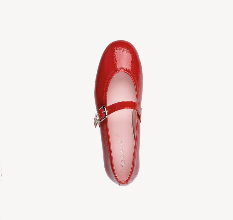Tamaris Damen Ballerina Riemchenballerina rot