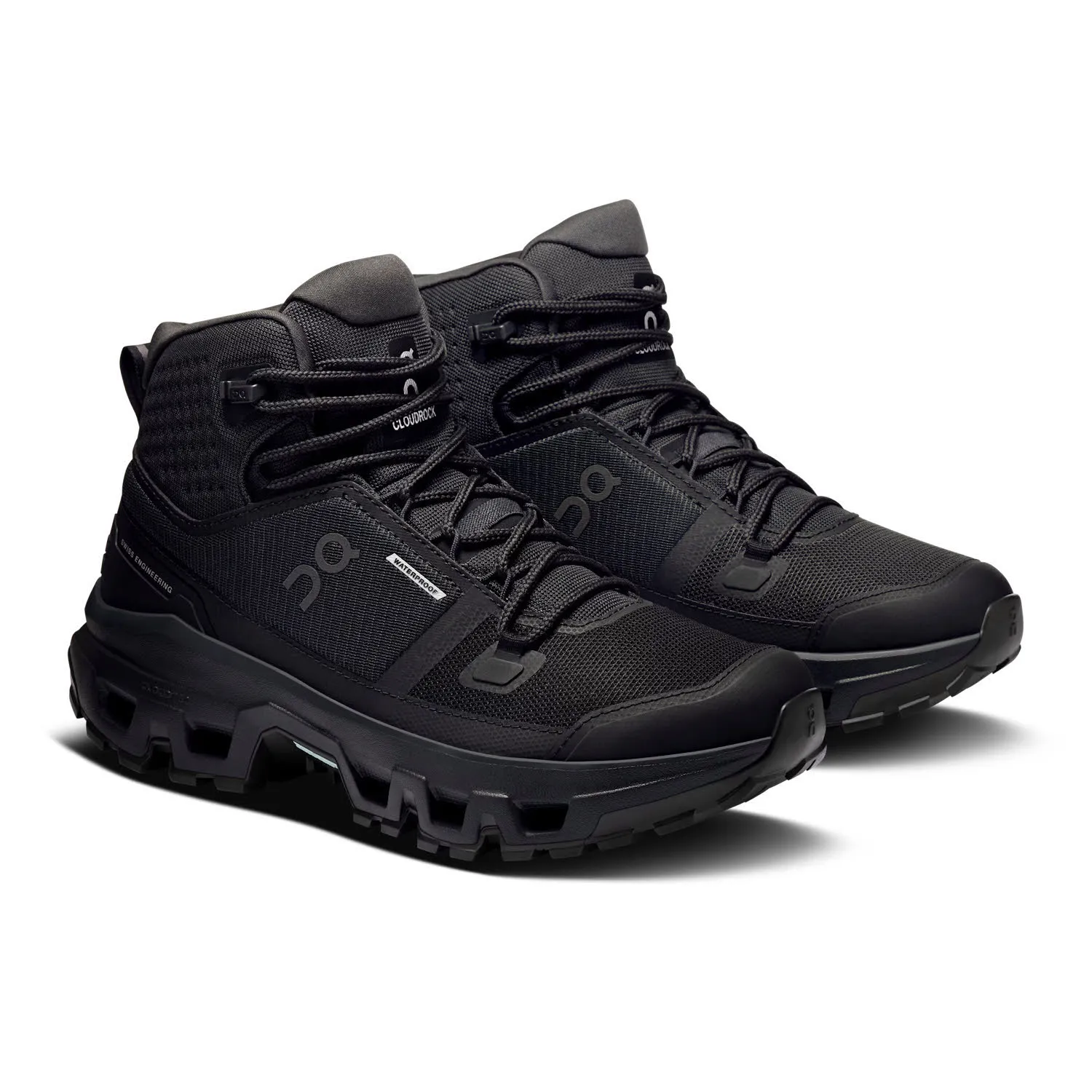 ON Cloudrock Mid WP Trekkingschuhe Wanderschuhe Damen schwarz