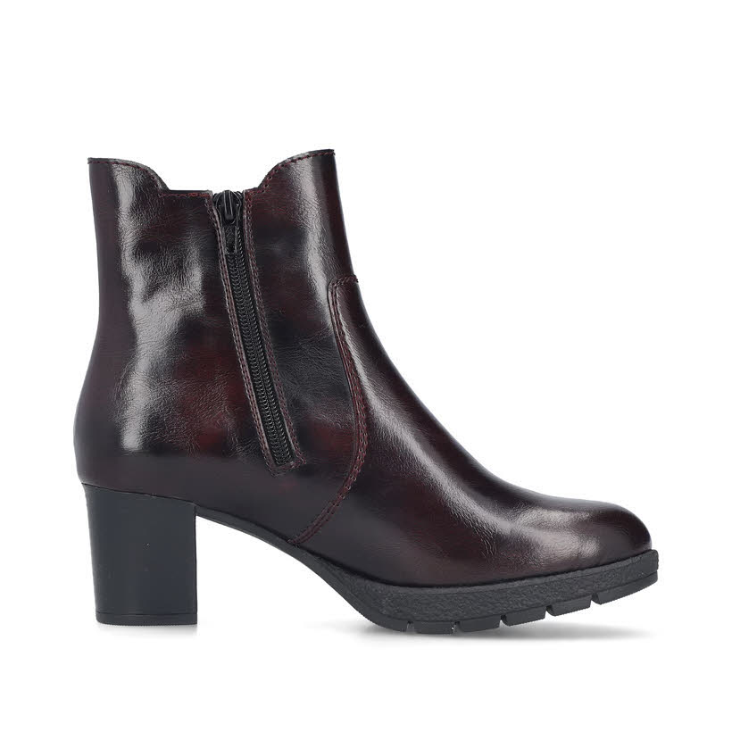 Rieker Stiefeletten Damen Freizeitstiefel Kurzstiefel schwarz-rot