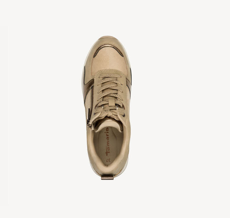 Tamaris Women Lace-up Damen Sneaker Low Halbschuhe braun beige