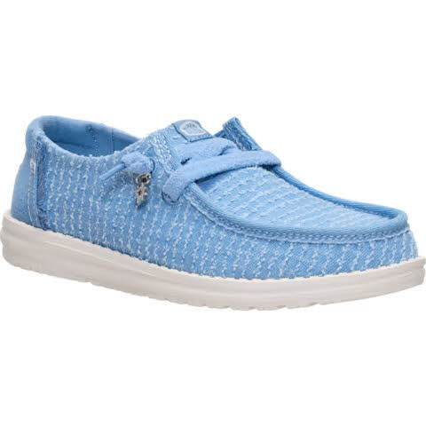 HEYDUDE Wendy Frayed Canvas Damen Slipper Slip-In blau