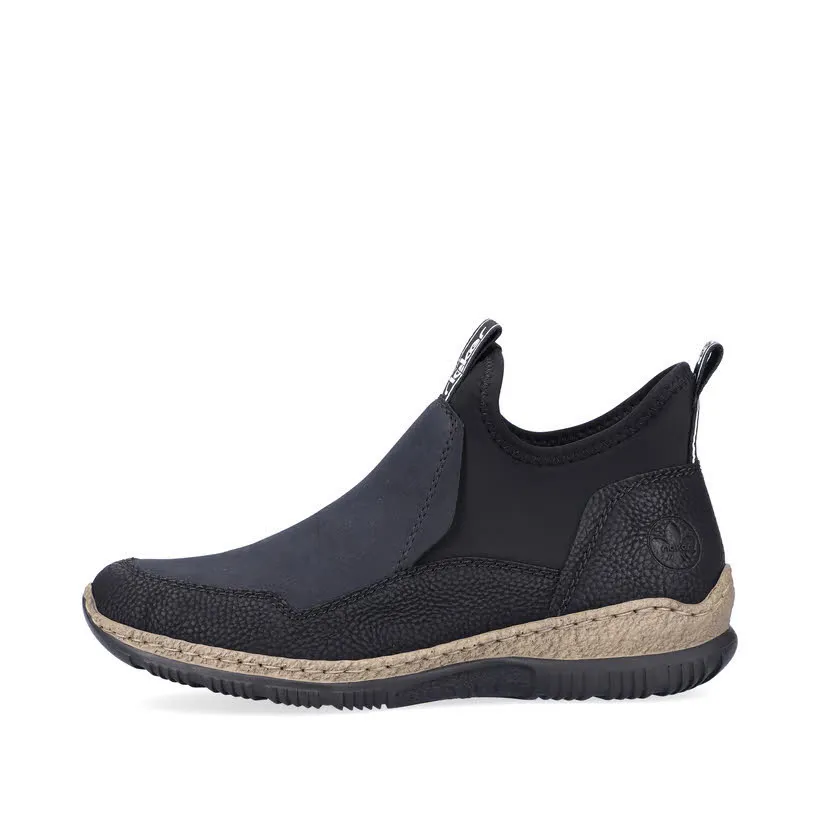 Rieker HWK Damen Stiefel Slipper Chelsea Boots schwarz