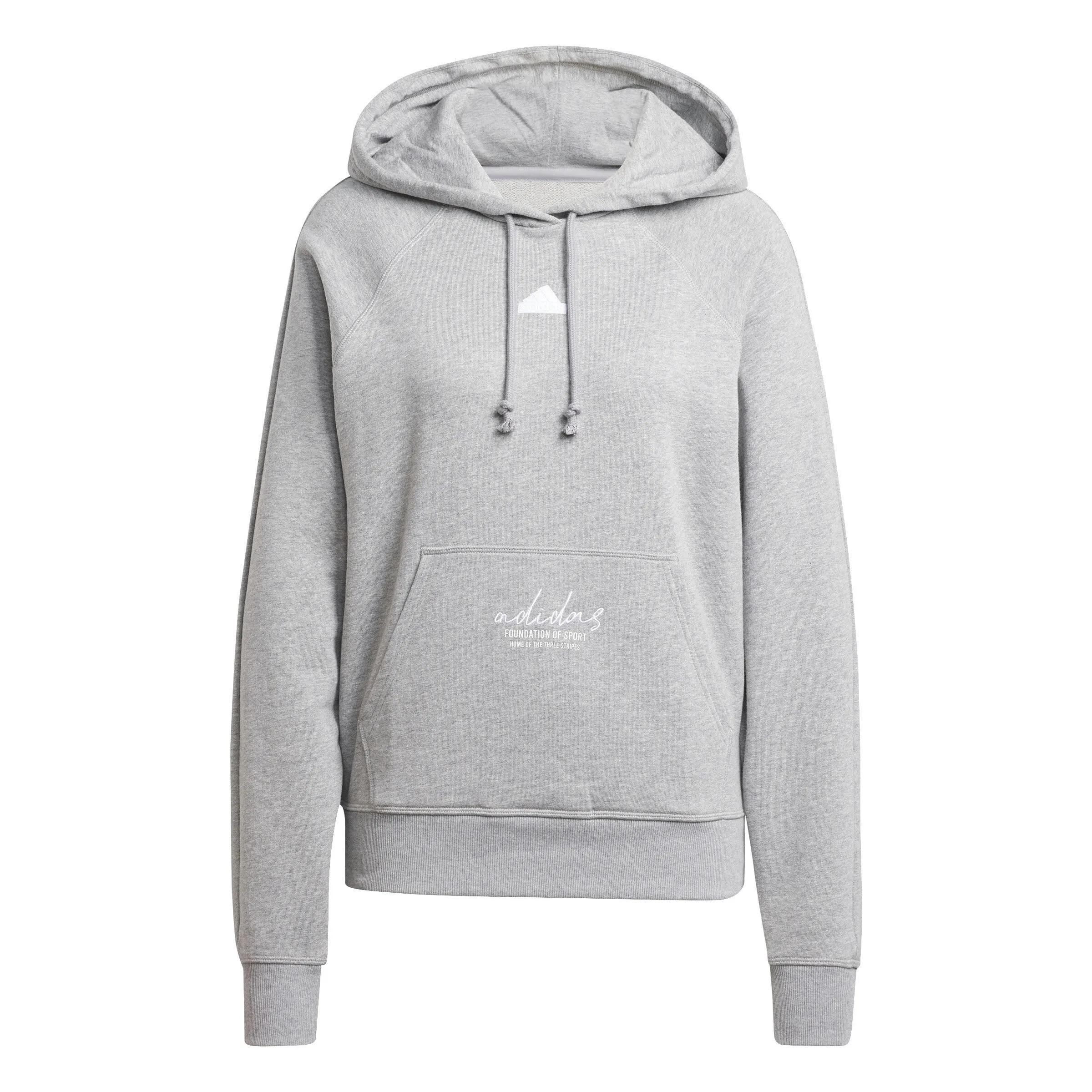 adidas BLUV Q3 FT Hoodie Sweatshirt Kapuzenpullover Damen hellgrau