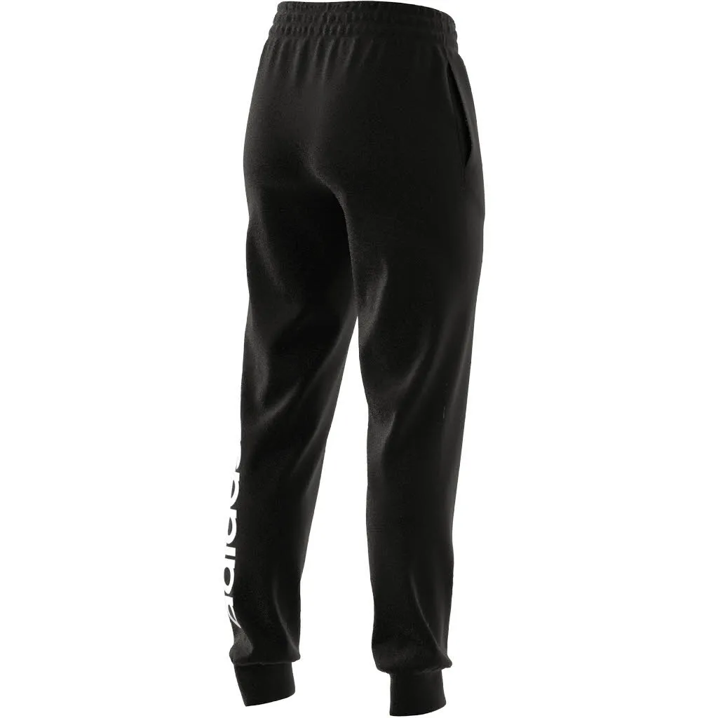 Adidas Essentials Linear French Terry Cuffed Hose Weitenregulierbar Baumwolle Damen Schwarz