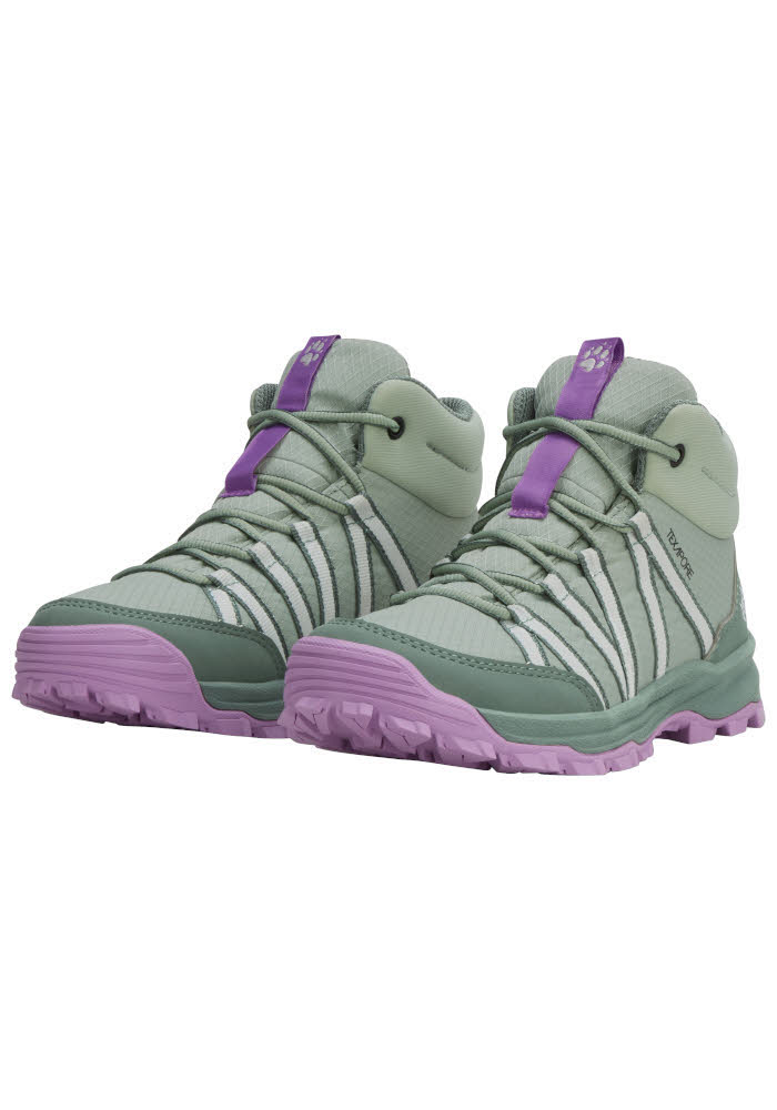 Jack Wolfskin WILD HIKE TEXAPORE MID Kinder Wanderschuhe Trekkingschuhe grün