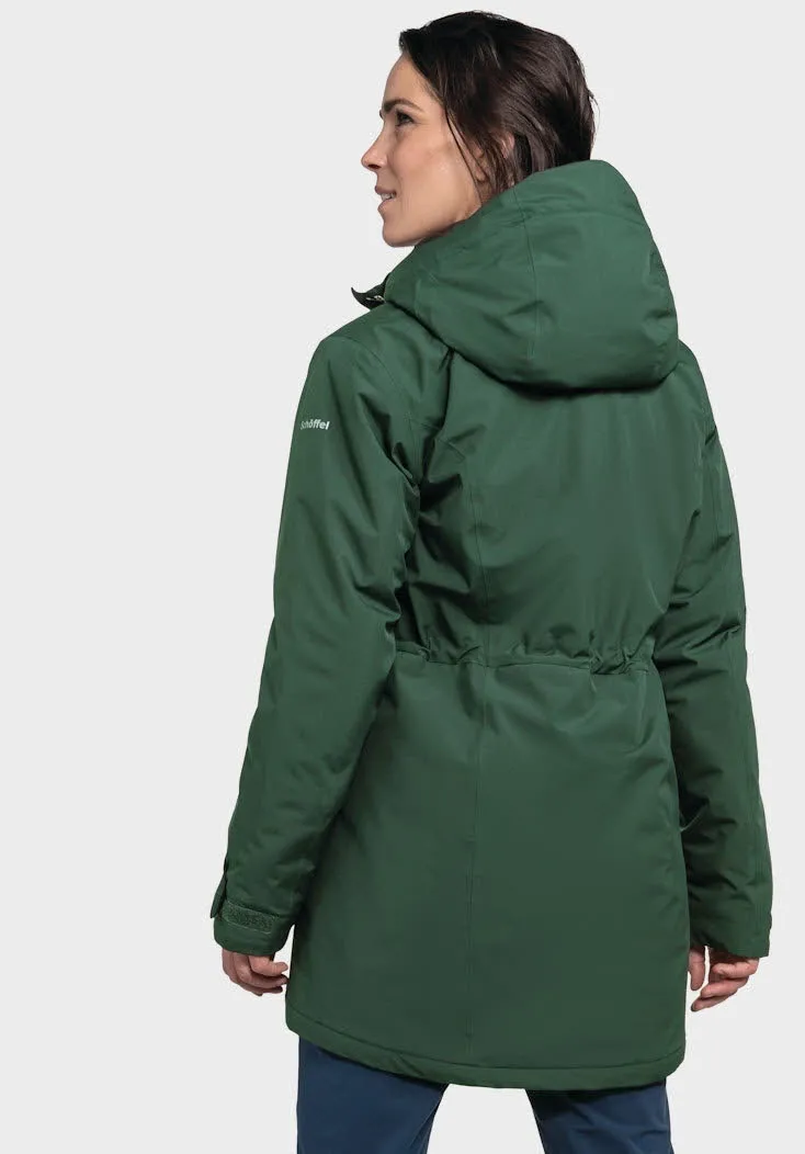 Schöffel Frodo Parka Freizeitmantel wasserdicht Damen grün