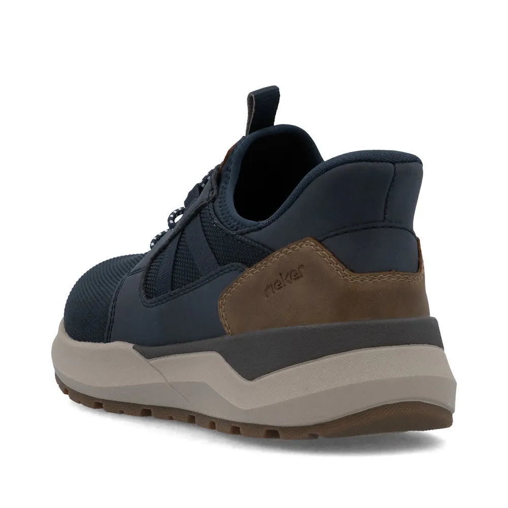 Rieker Slipper Herren Sneaker Freizeitschuhe blau