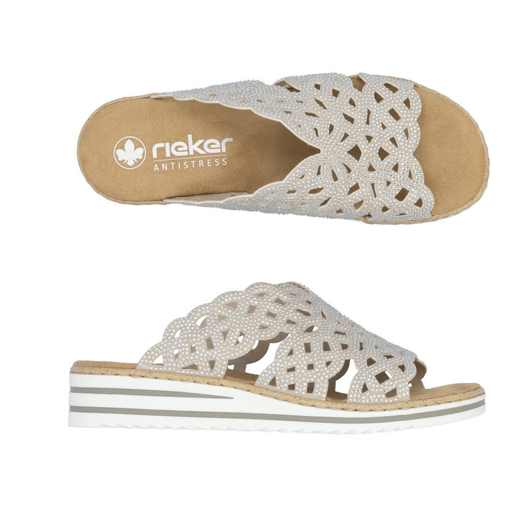 Rieker FSK Damen Sandalen Pantoletten ginger