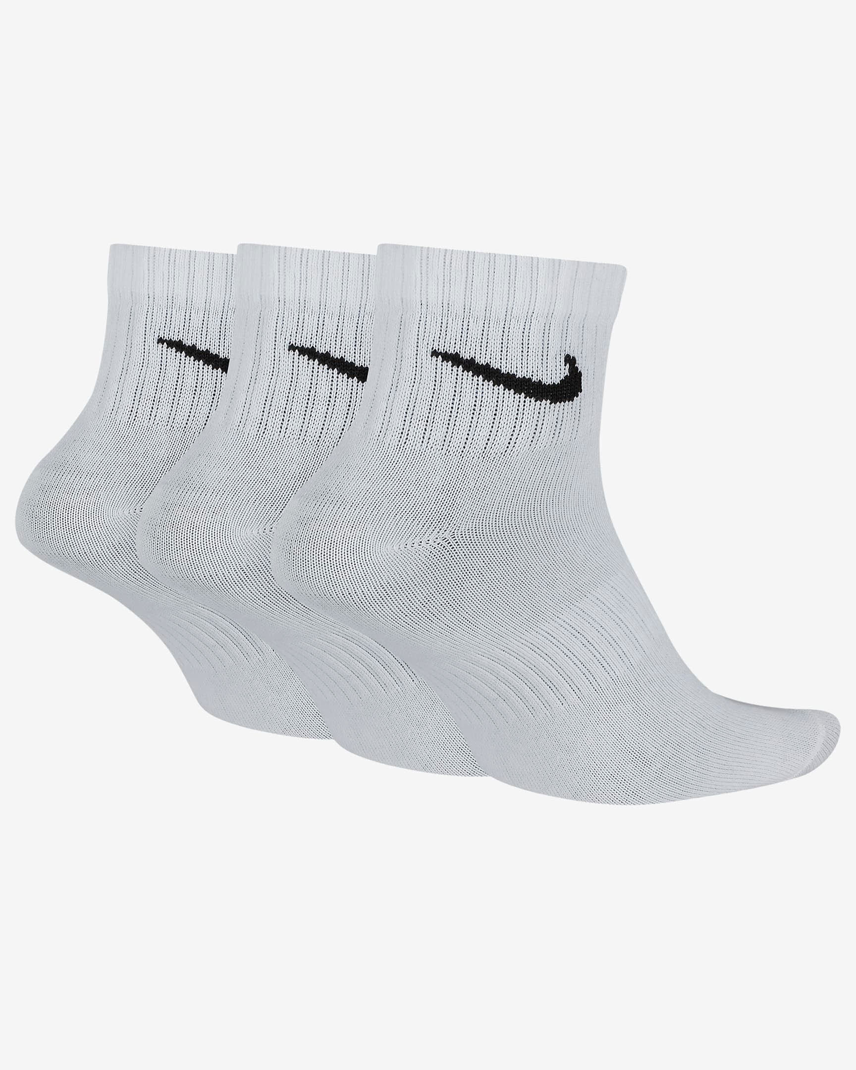 Nike Everyday LightweightTrainings-Knöchelsocken (3 Paar) Unisex Sportsocken weiß NEU