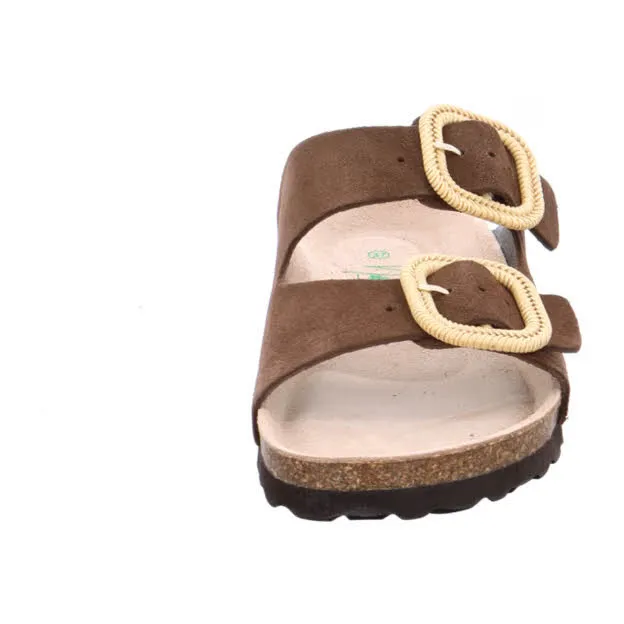 Natural Sense klassische Pantolette Damen Tieffußbett braun