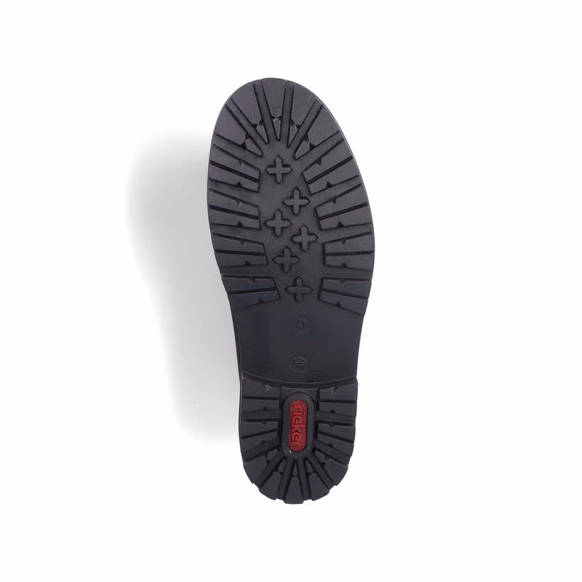 Rieker Herren Kurzstiefel Stiefelette Slipper gefüttert schwarz