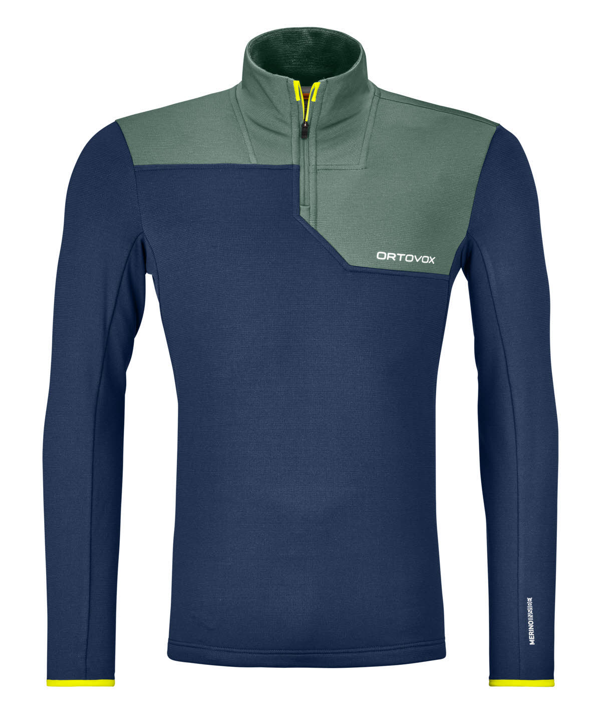 Ortovox Fleece Light Zip Neck M Herren Fleecepullover Skirolli blau