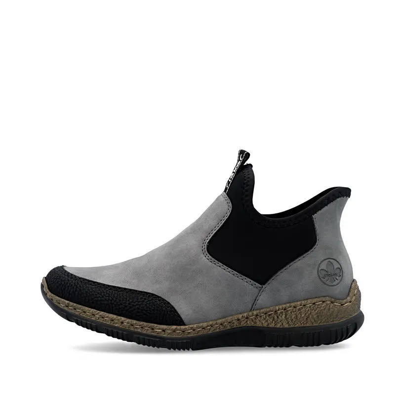 Rieker HWK Damen Stiefel Kurzstiefel grau/schwarz