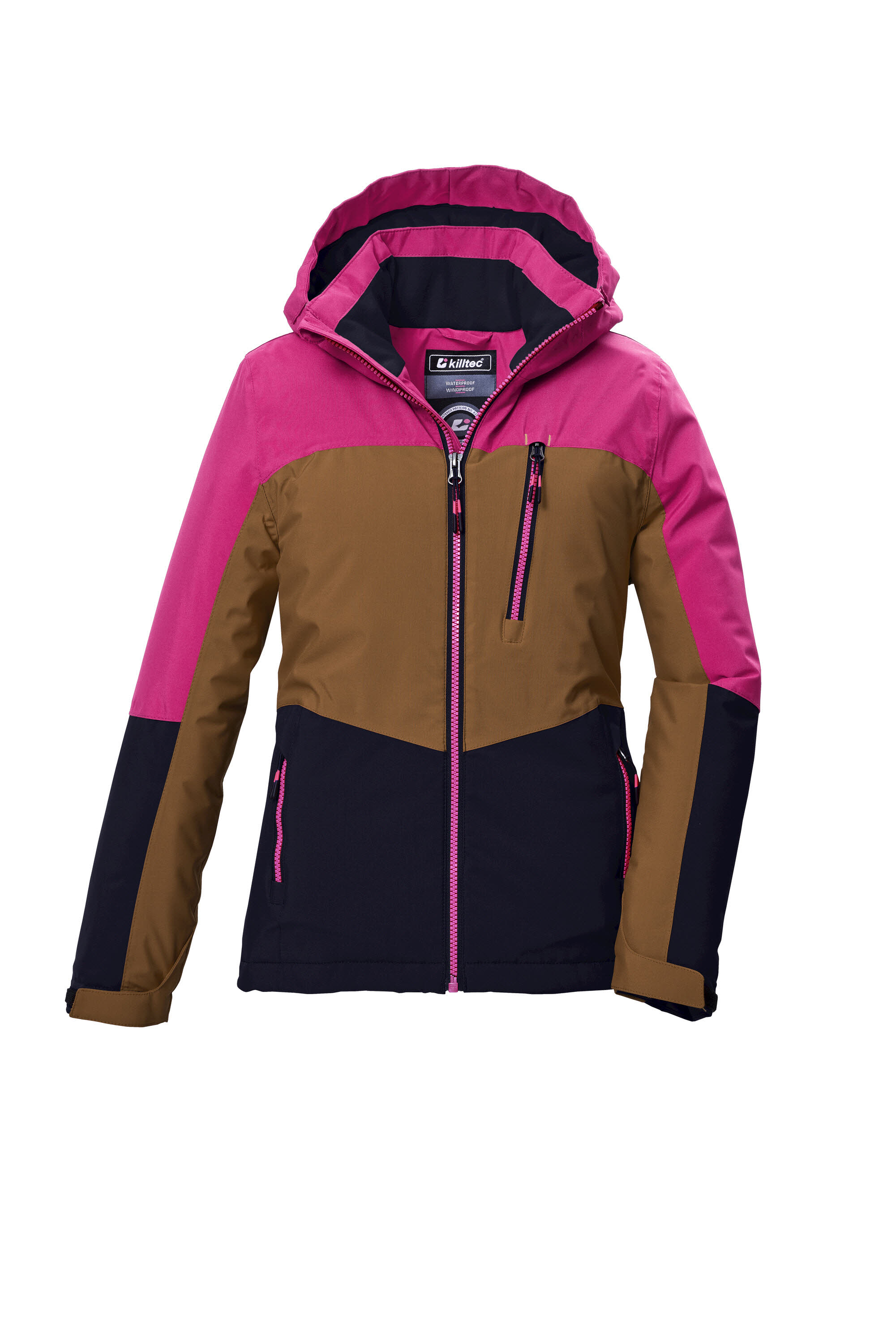 Killtec KOW 354 GRLS JCKT Skijacke Kinder Mädchen braun pink