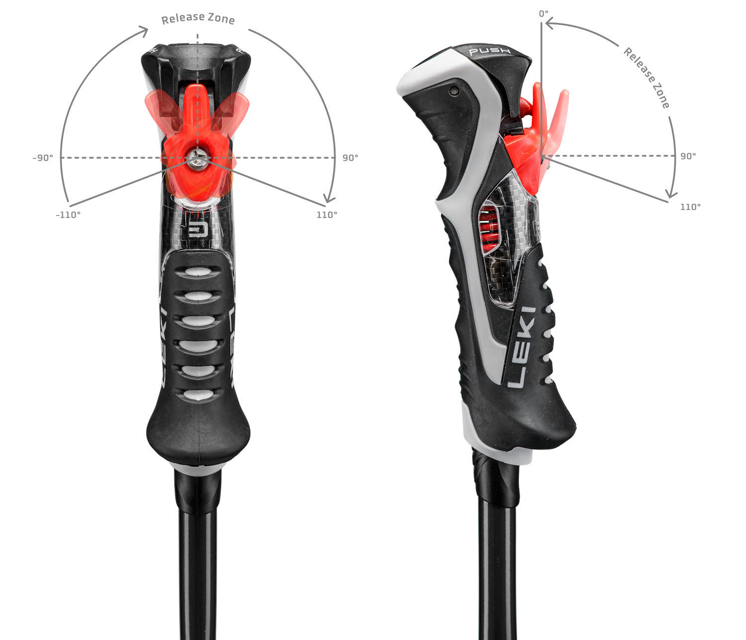 Leki Airfoil 14 TR Unisex Skistöcke Ski Poles weiß/grau