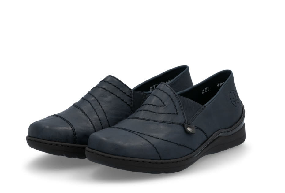Rieker Damen Halbschuhe Loafer Slipper dunkelblau