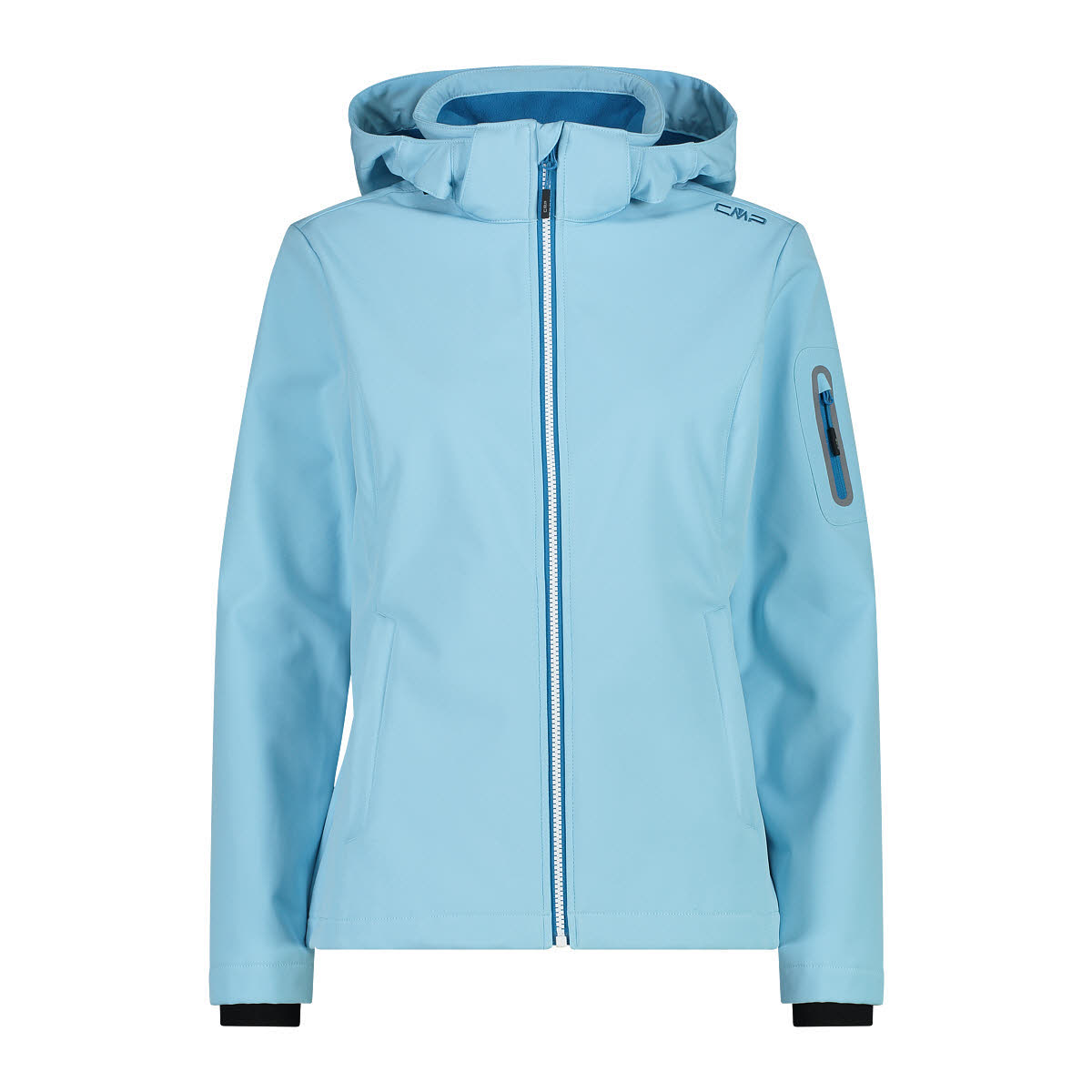 CMP Softshelljacke mit abnehmbarer Kapuze Weich Winddicht Wasserabweisend Komfort Damen blau