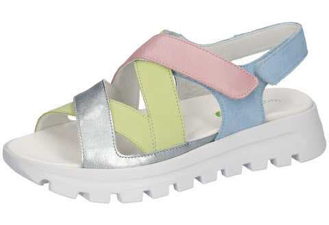 Waldläufer H-Nele menta lime candy ciel Sandalette Damen weiß bunt