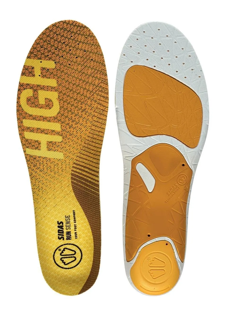 Sidas 3FEET RUN SENSE HIGH Unisex Einlagesohlen gelb
