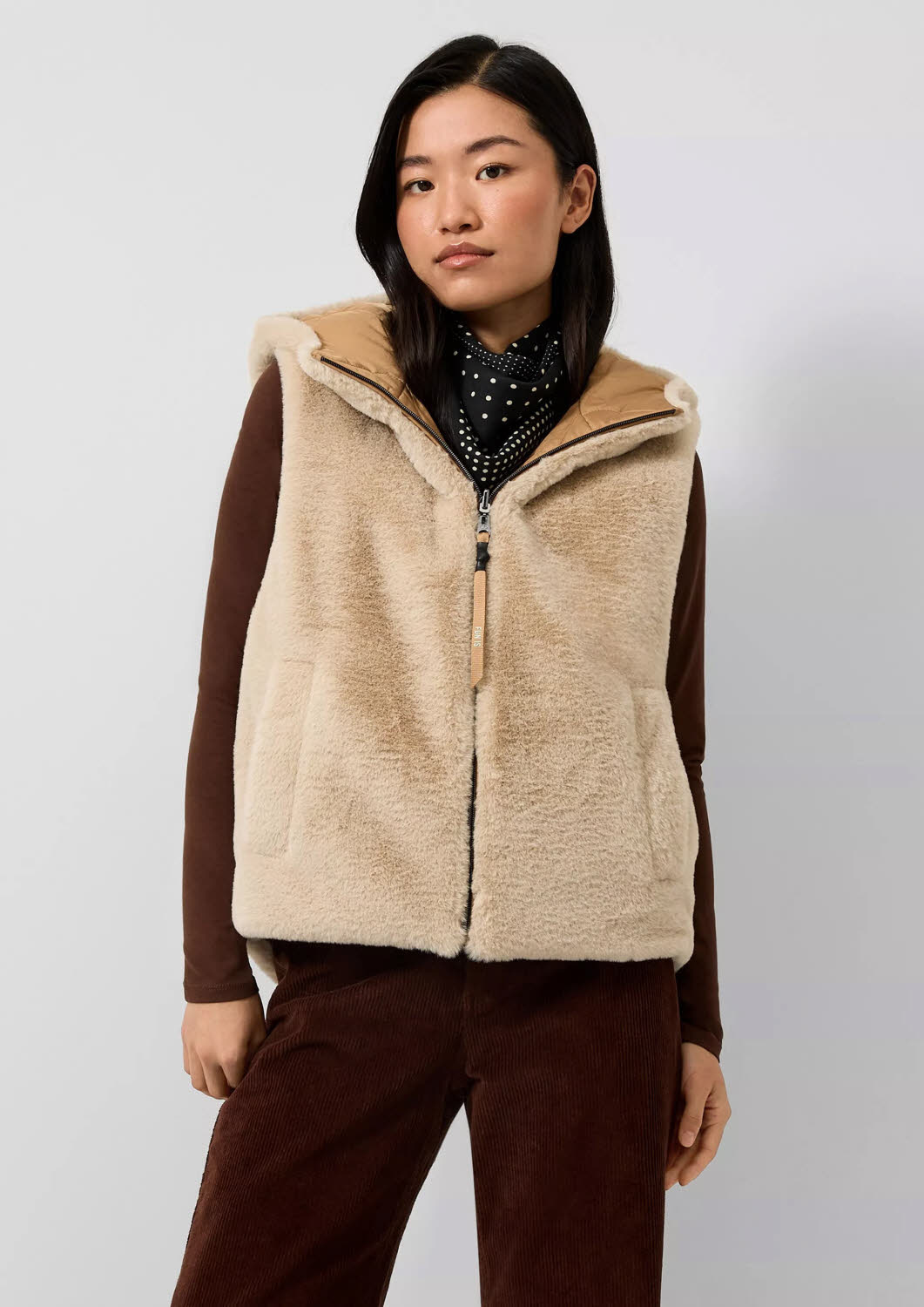 S.Oliver Damen Wendeweste Outdoorweste beige/braun