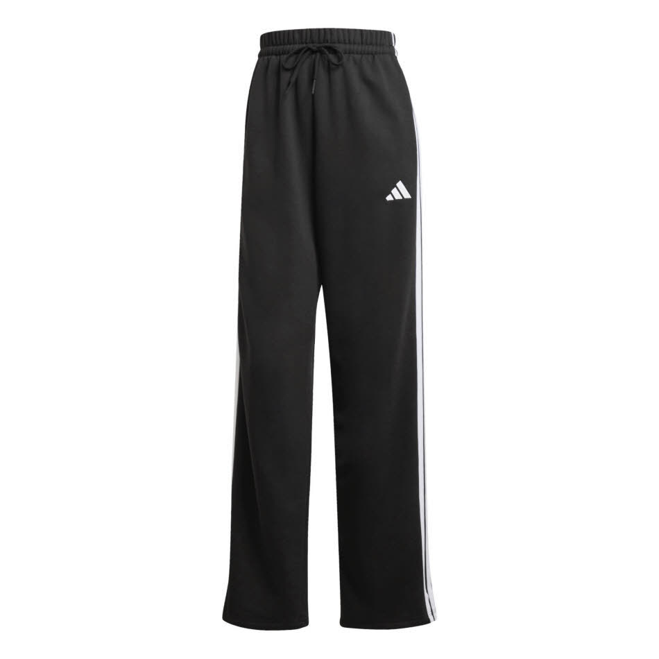 adidas Essentials 3-Streifen Open-Hem French Terry Hose Damen Freizeithose schwarz
