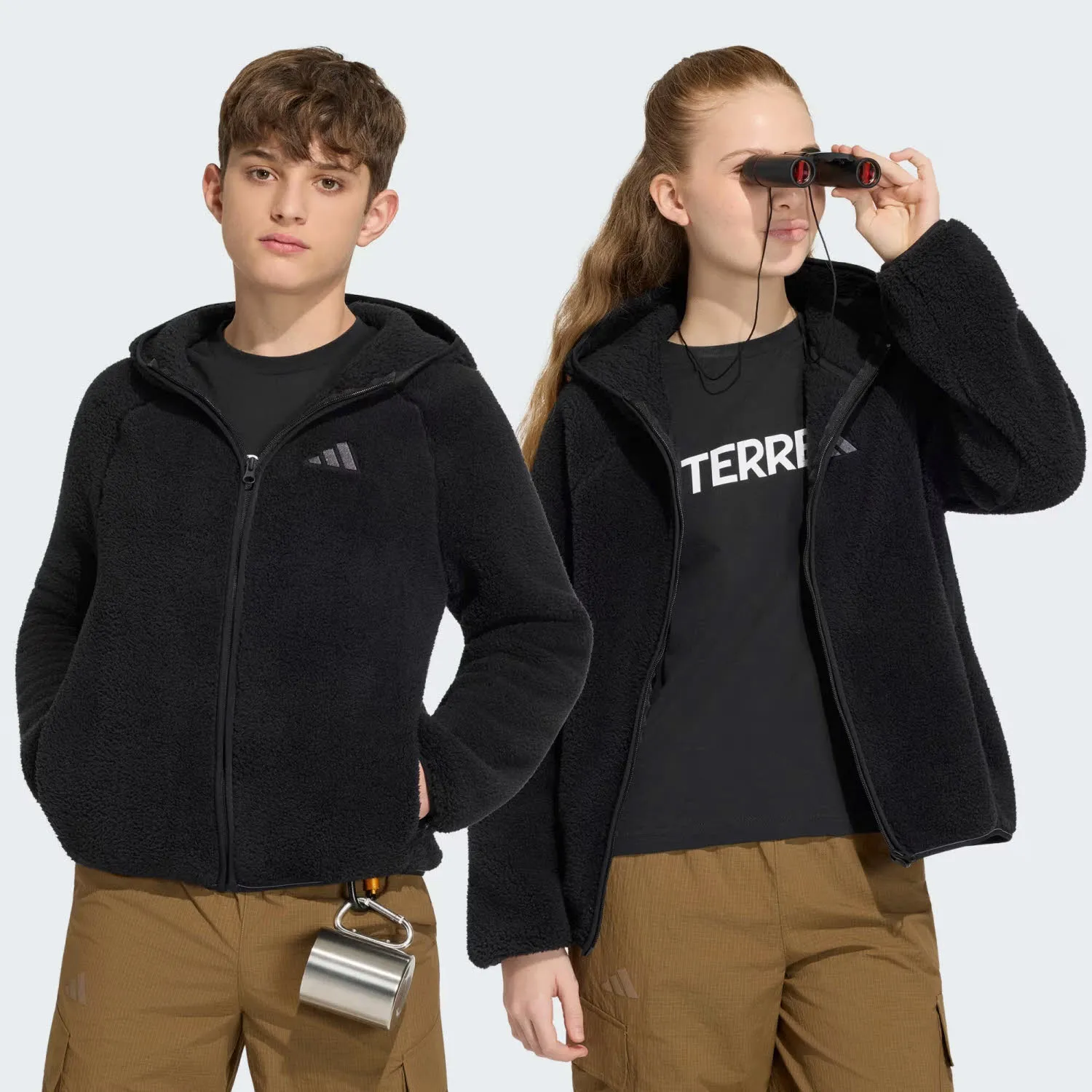 adidas Terrex Xploric Kinder Outdoorjacke Fleecejacke schwarz