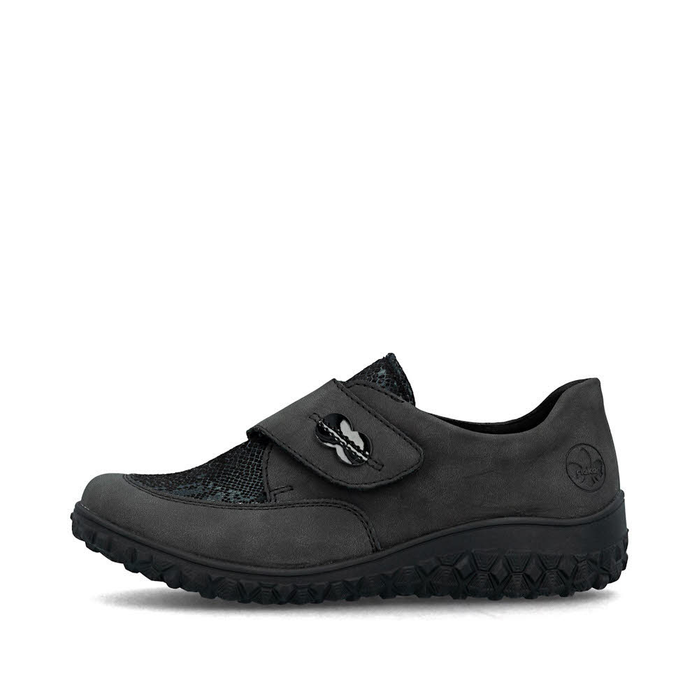 Rieker HWK Damen Halbschuhe Slipper grau