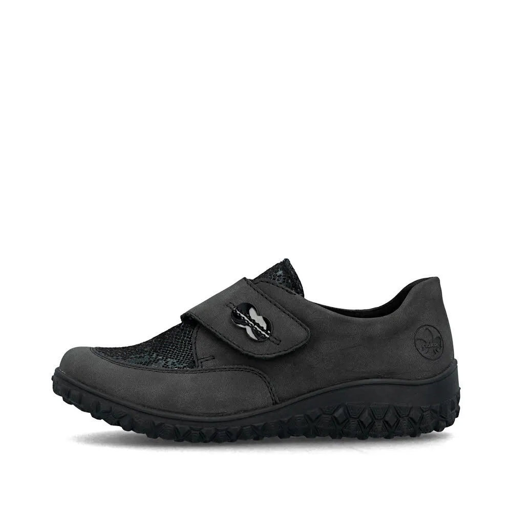 Rieker HWK Damen Halbschuhe Slipper grau