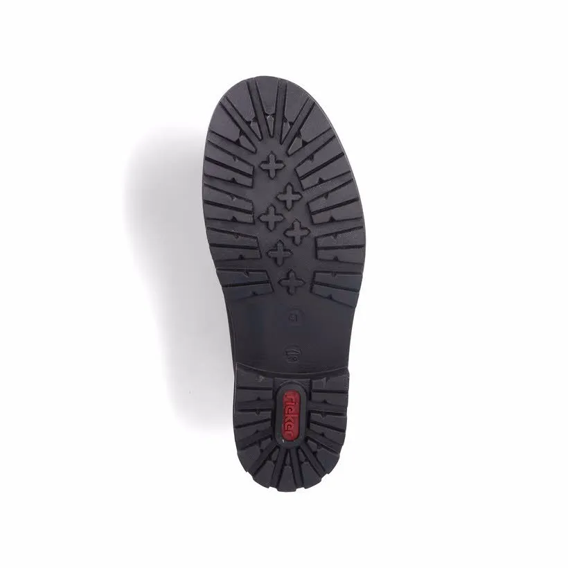 Rieker Herren Kurzstiefel Stiefelette Slipper gefüttert schwarz