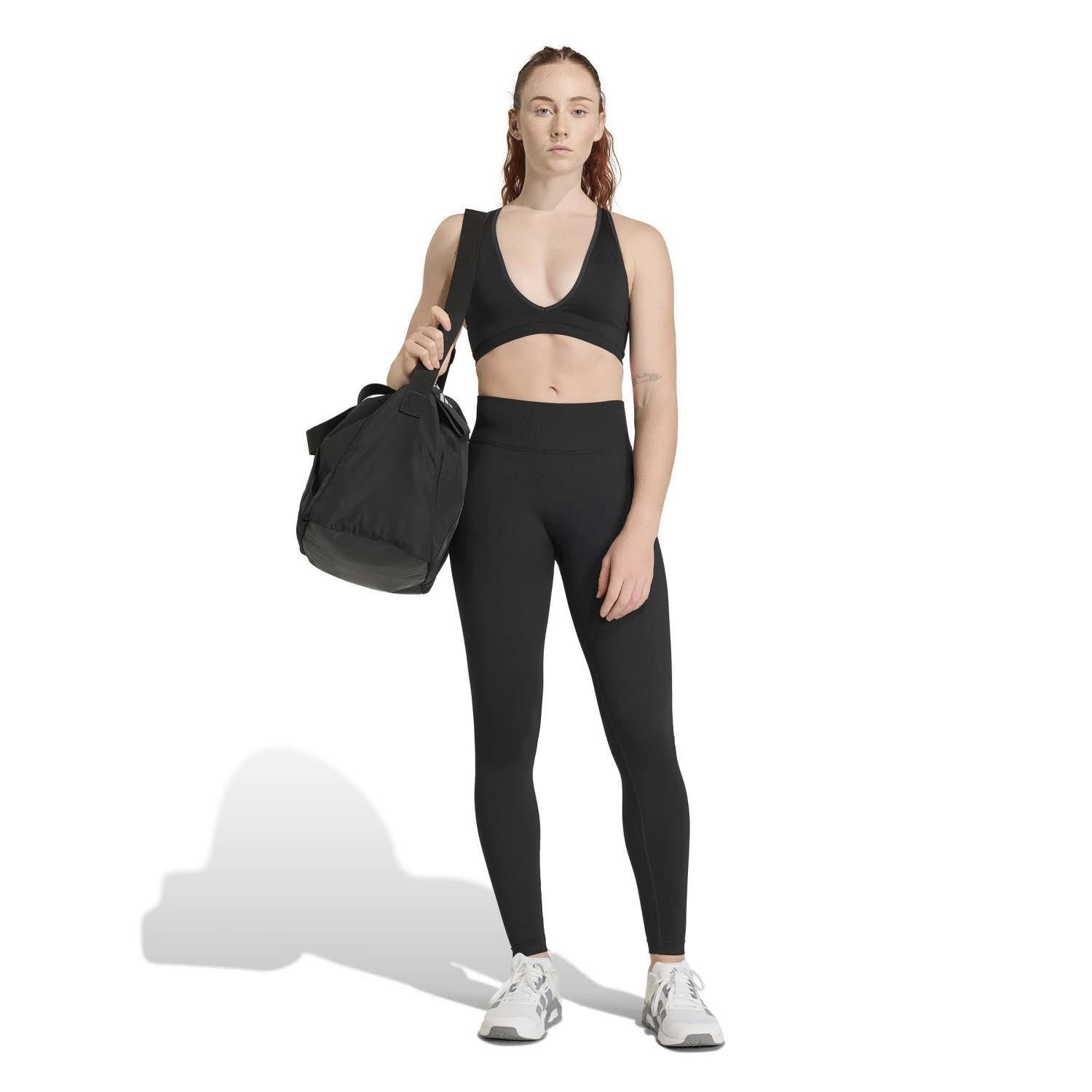 adidas Workout Essentials Knit Scrunch Damen Leggings Sporthose schwarz
