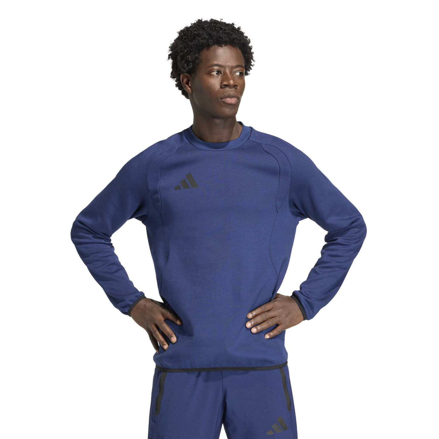 adidas Tiro Travel Crew Herren Sweatshirt Pullover blau