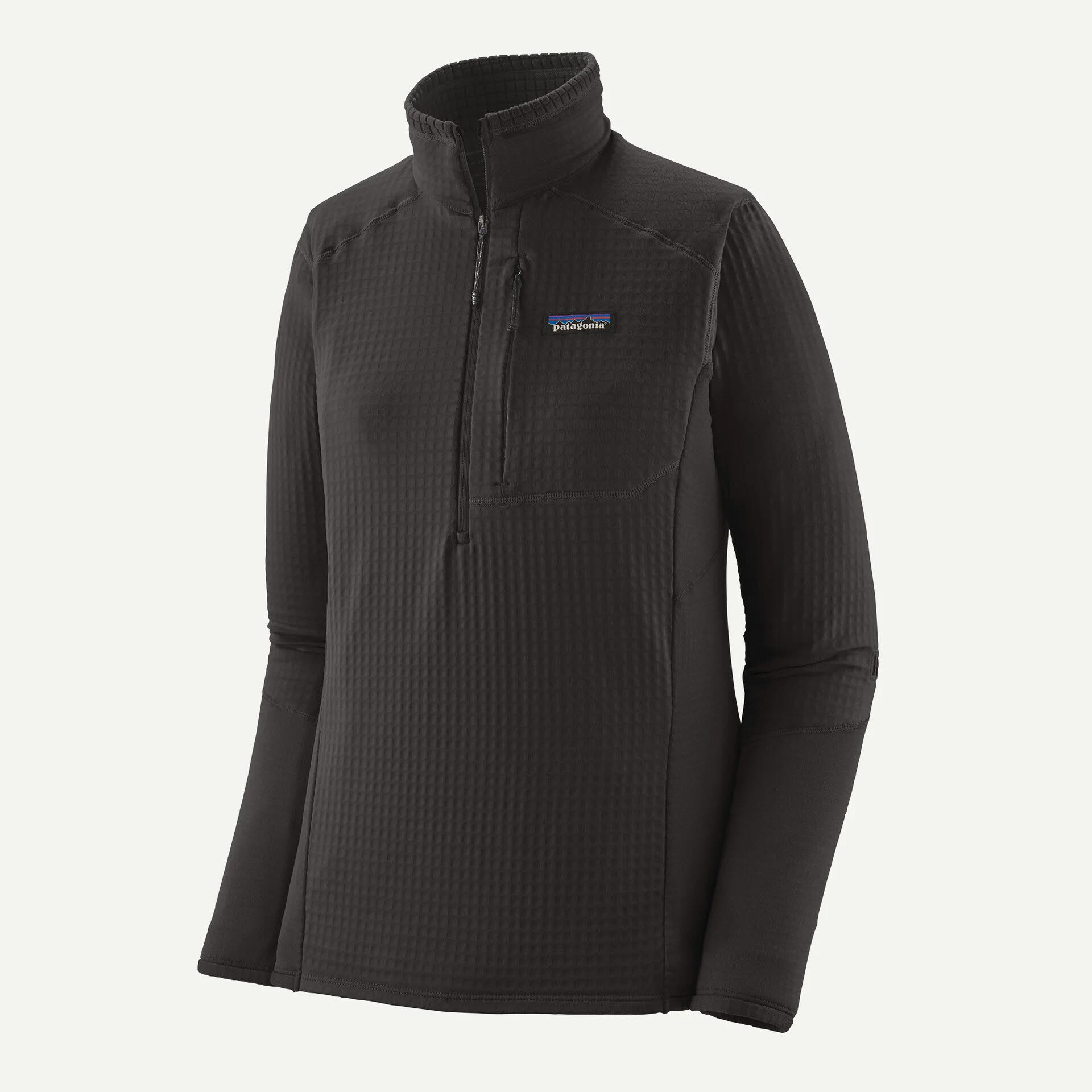 Patagonia R1 P/O Damen Fleecepullover Midlayer schwarz