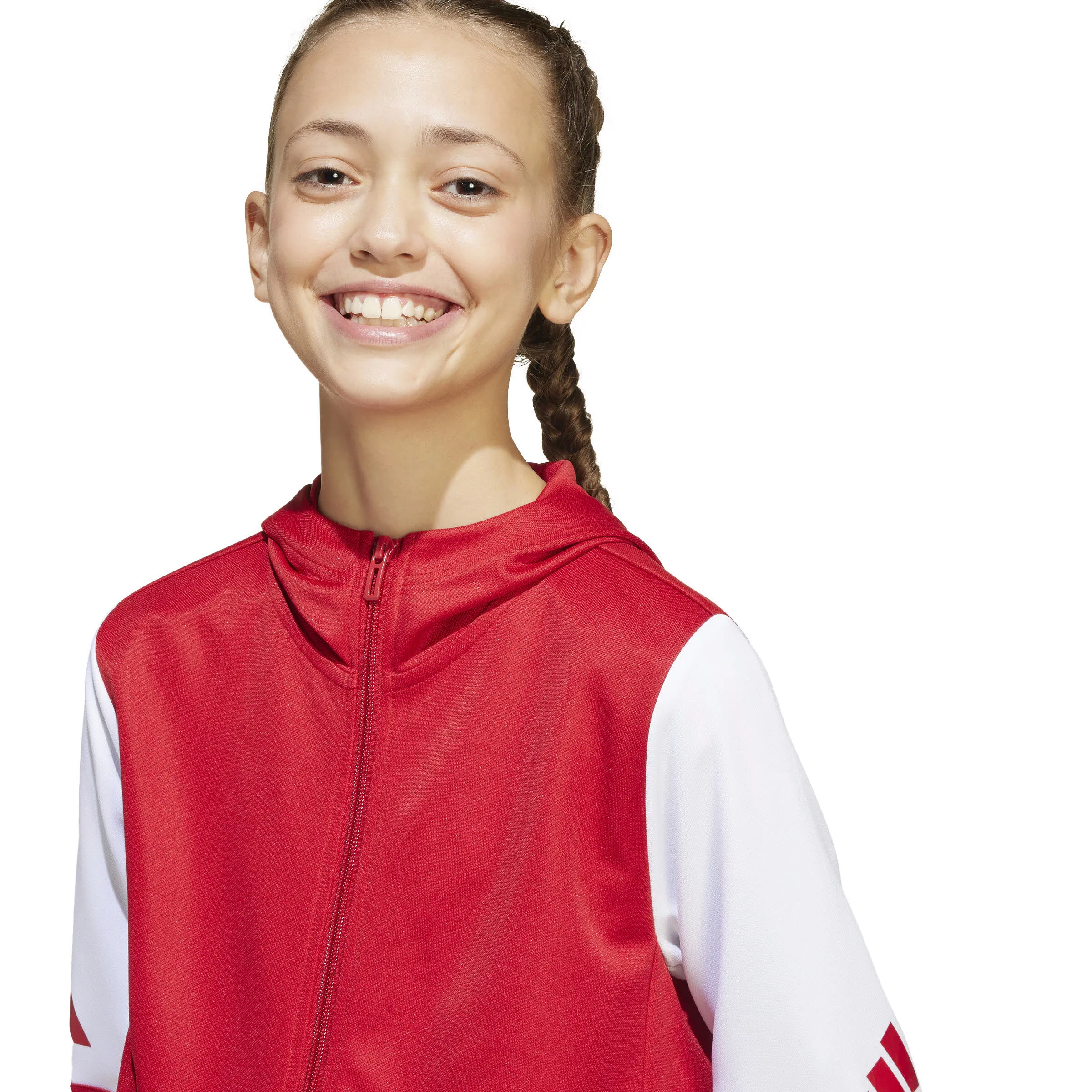 adidas Squadra 25 Kids Kapuzenjacke Trainingsjacke Kinder rot weiß