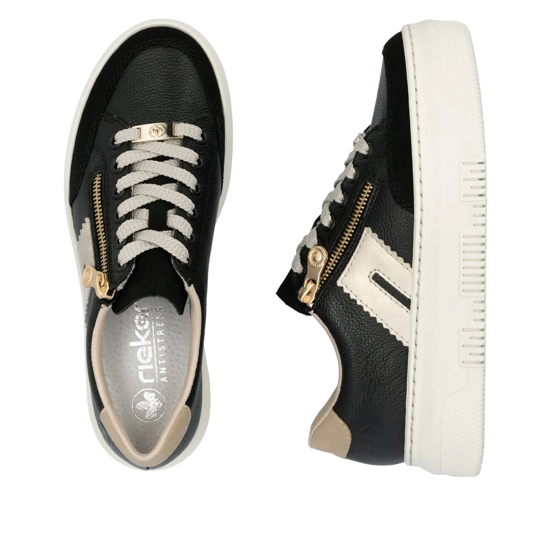 Rieker Damen Sneaker Low Schnürer schwarz