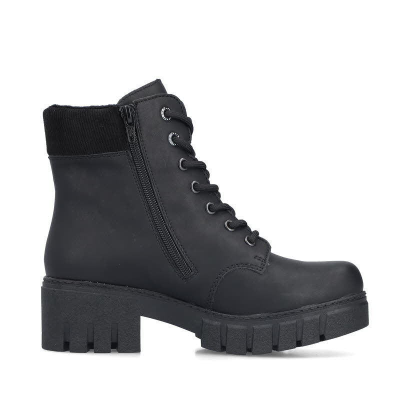 Rieker Stiefelette Schnürrer Freizeitschuh Damen schwarz